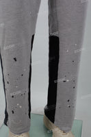 Patchwork Print Dotted Micro-Flare Lounge Pants