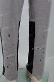 Patchwork Print Dotted Micro-Flare Lounge Pants