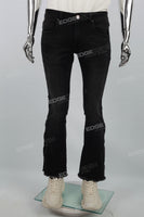 Black Washed Foot Zip Mans Skinny Jeans