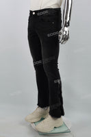 Black Washed Foot Zip Mans Skinny Jeans