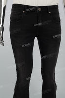 Black Washed Foot Zip Mans Skinny Jeans