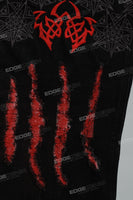 Black Embroidery Ripped Mans Cargo Jeans