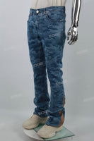 Camouflage Laser Foot Splicing Stcak Jeans