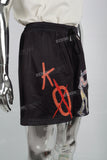 Black Mesh Print Men's Shorts