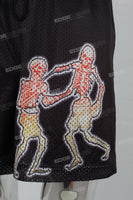 Black Mesh Print Men's Shorts