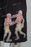 Black Mesh Print Men's Shorts