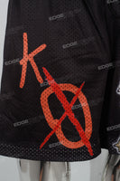 Black Mesh Print Men's Shorts