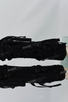 Black Ripped Strap Pocket Denim Mans Cargo