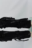 Black Ripped Strap Pocket Denim Mans Cargo
