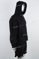 Heavyweight Black Embroidered Pullover Mans Hoodies