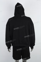 Heavyweight Black Embroidered Pullover Mans Hoodies