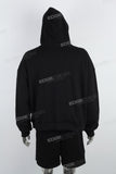 Heavyweight Black Embroidered Pullover Mans Hoodies