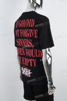 Black Front And Back Printed Man T-shirt