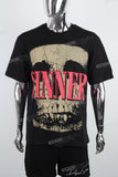 Black Front And Back Printed Man T-shirt
