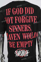 Black Front And Back Printed Man T-shirt