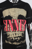 Black Front And Back Printed Man T-shirt
