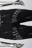 Black Ripped Skinny Men's Jeans With Rhinestones