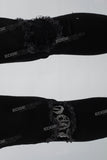 Black Ripped Skinny Men's Jeans With Rhinestones