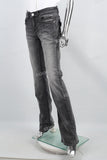 Women's gray flared jeans with rhinestones