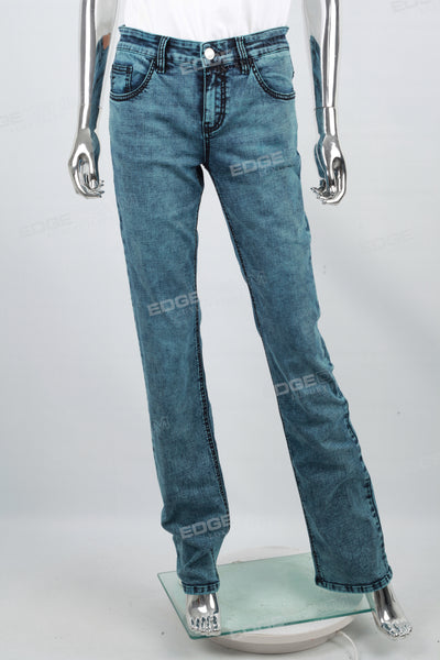 Women's Embroidered Blue Flared Jeans