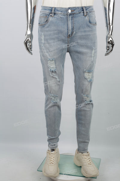 Blue Ripped Men's Skinny Jeans