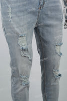 Blue Ripped Men's Skinny Jeans