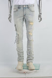 Blue Ripped Men's Cargo Jeans
