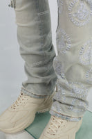 Blue Ripped Men's Cargo Jeans