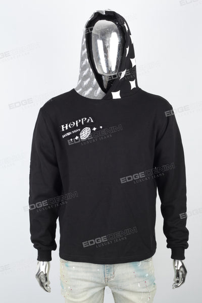 Men's Printed Black Hoodies