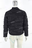 Men's Black Ripped Denim Jacket