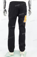 Men's Toweling Patch Black Flared Pants