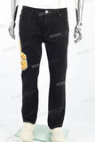 Men's Toweling Patch Black Flared Pants