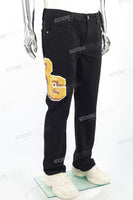 Men's Toweling Patch Black Flared Pants