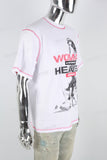 Men's Contrasting Stitched White Print T-Shirt