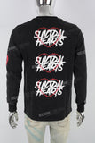 Men's Distressed Washed Black Printed T-Shirt