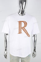 Men's White Letter Print T-Shirt