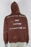 Men's Digital Print Brown Hoodie