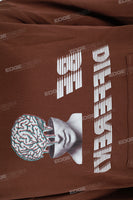 Men's Digital Print Brown Hoodie