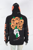 Men's printed black hooded sweatshirt