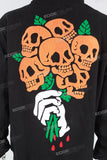Men's printed black hooded sweatshirt