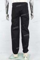 Men's printed black baggy cargo denim pant
