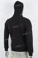 Men's Rhinestone Hooded Zip Black Knitted Jacket