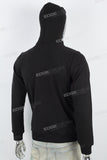 Men's Rhinestone Hooded Zip Black Knitted Jacket