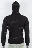 Men's Rhinestone Hooded Zip Black Knitted Jacket