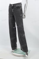 Women's gray washed baggy jeans