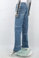 Women's blue washed baggy jeans
