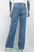 Women's blue washed baggy jeans