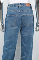 Women's blue washed baggy jeans