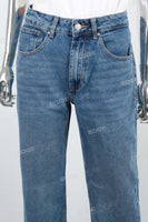 Women's blue washed baggy jeans