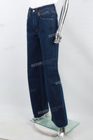 Women's Dark Blue Wash Baggy Jeans